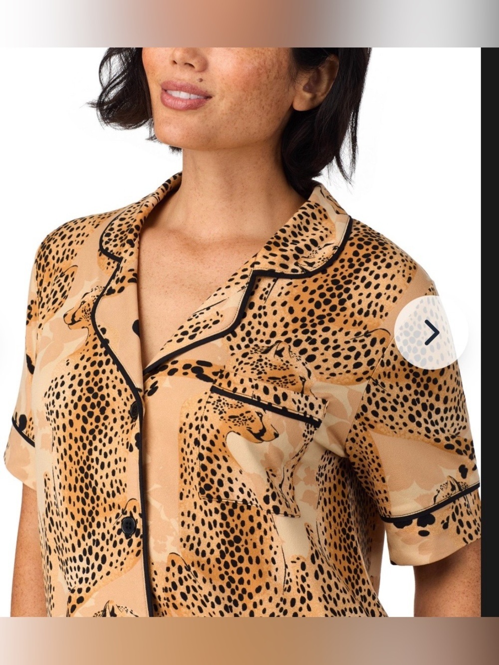 Room Service Women's Short Sleeve Notch Collar Pajama Set - Picture 5 of 8
